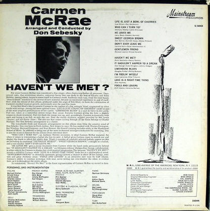 Carmen McRae - Haven't We Met? (LP, Album, Mono)
