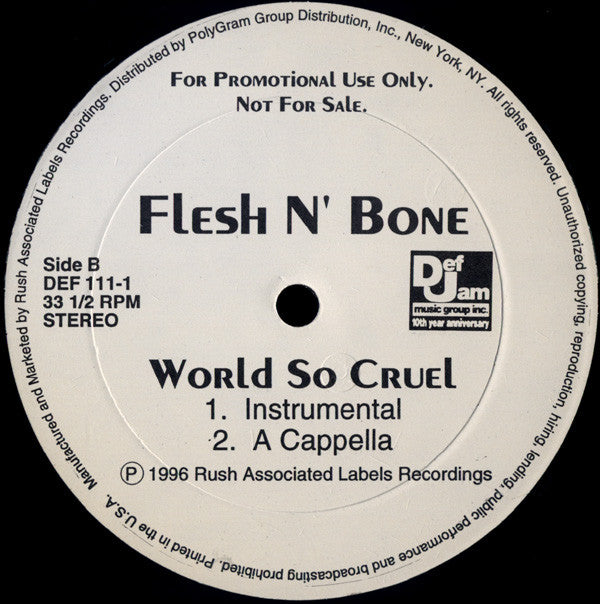 Flesh-N-Bone : World So Cruel (12", Promo)