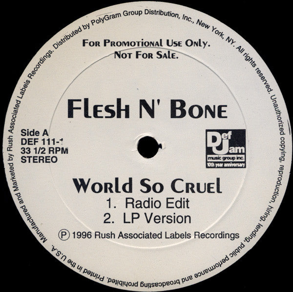 Flesh-N-Bone : World So Cruel (12", Promo)