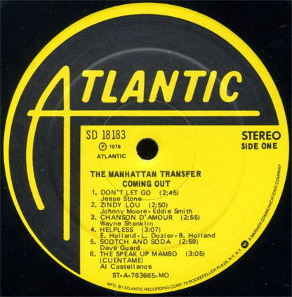 The Manhattan Transfer : Coming Out (LP, Album, MO )