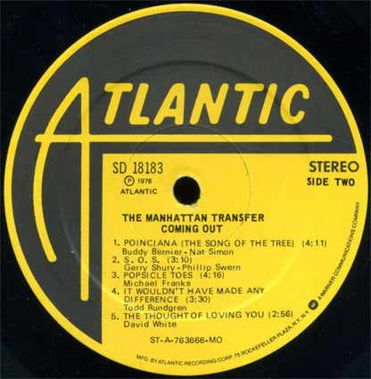 The Manhattan Transfer : Coming Out (LP, Album, MO )