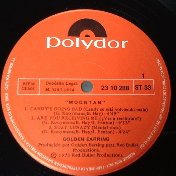 Golden Earring : Moontan (LP, Album, Gat)