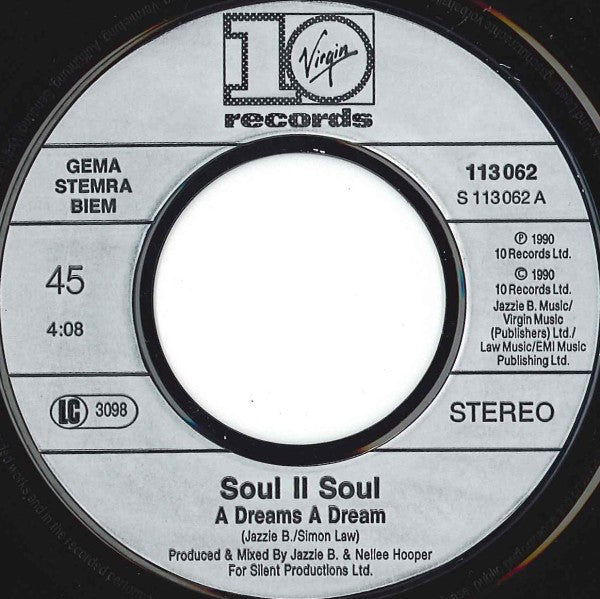 Soul II Soul : A Dreams A Dream (7", Single)