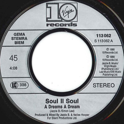 Soul II Soul : A Dreams A Dream (7", Single)