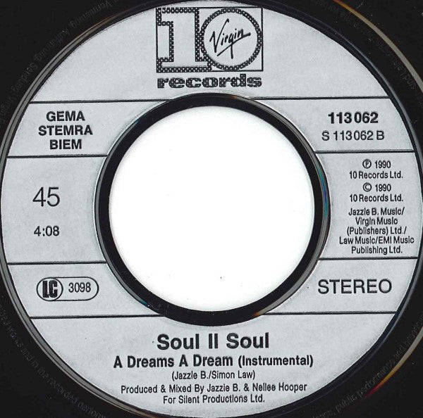 Soul II Soul : A Dreams A Dream (7", Single)