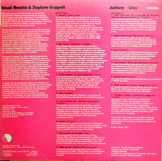Yehudi Menuhin & Stephane Grappelli* : Jealousy - Hits Of The Thirties (LP)