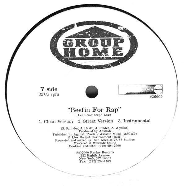 Group Home : Real Niggas Don't Die / Beefin' For Rap (12")