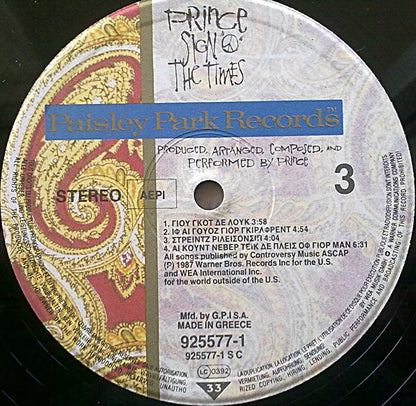 Prince : Sign "O" The Times (2xLP, Album)
