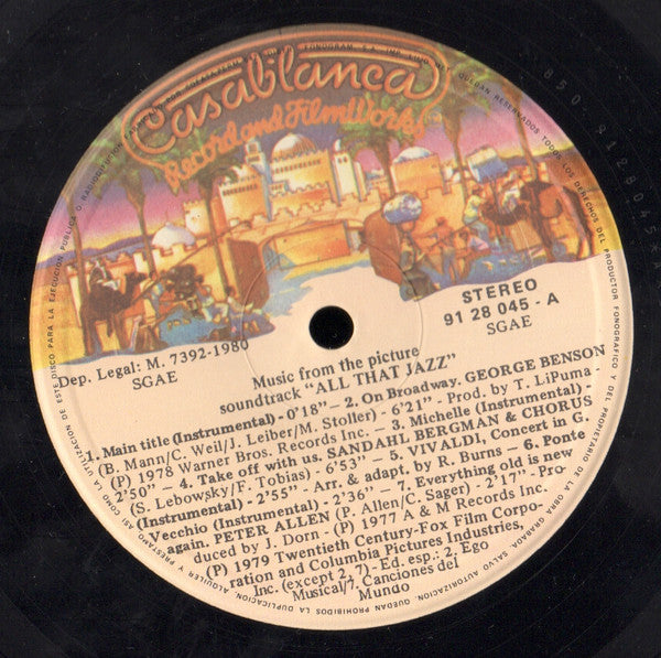 Various - All That Jazz - Music From The Original Motion Picture Soundtrack (LP, Album, Comp)