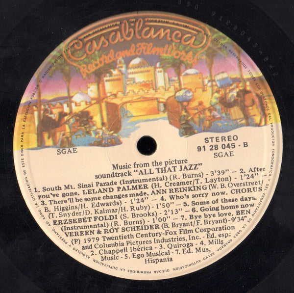 Various - All That Jazz - Music From The Original Motion Picture Soundtrack (LP, Album, Comp)