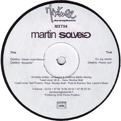 Martin Solveig - Destiny / On My Mind (12")