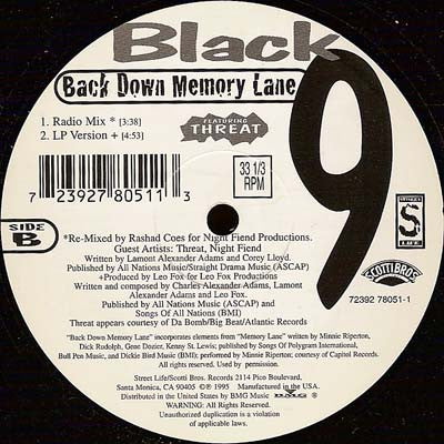 Black 9 - Back Down Memory Lane (12")
