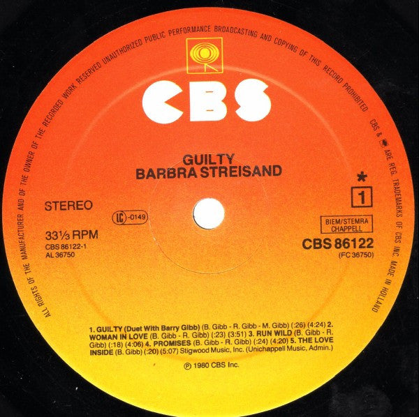 Streisand* : Guilty (LP, Album, Gat)