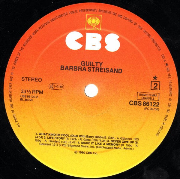 Streisand* : Guilty (LP, Album, Gat)