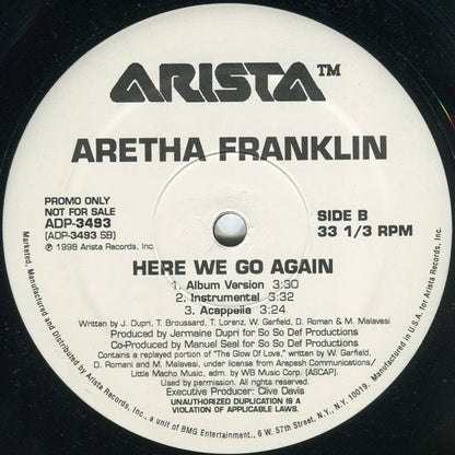 Aretha Franklin - Here We Go Again (12", Promo)