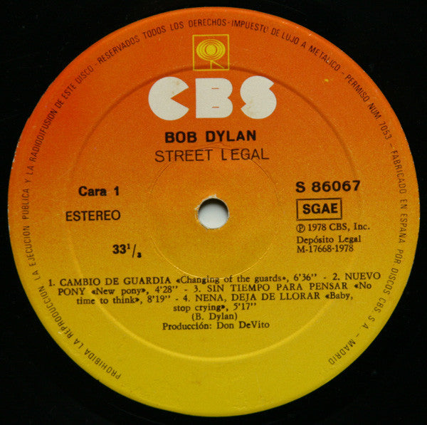 Bob Dylan : Street Legal (LP, Album)