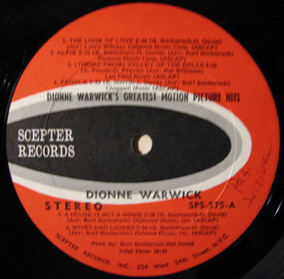 Dionne Warwick : Dionne Warwick's Greatest Motion Picture Hits (LP, Comp, Uni)
