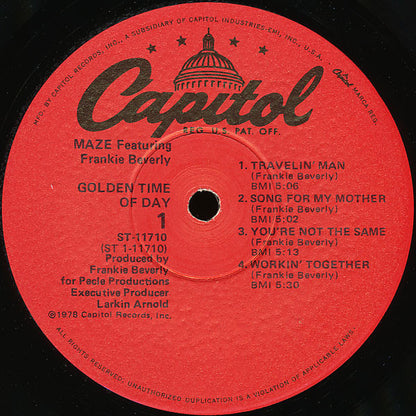 Maze Featuring Frankie Beverly : Golden Time Of Day (LP, Album, Win)