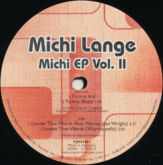 Michi Lange : Michi EP Vol. II (12", EP)
