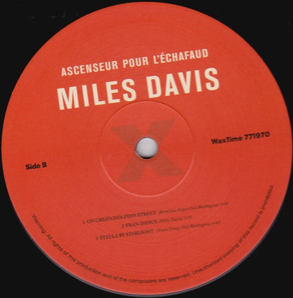 Miles Davis : Ascenseur Pour L'Échafaud (Lift To The Gallows) (LP, RE, 180)