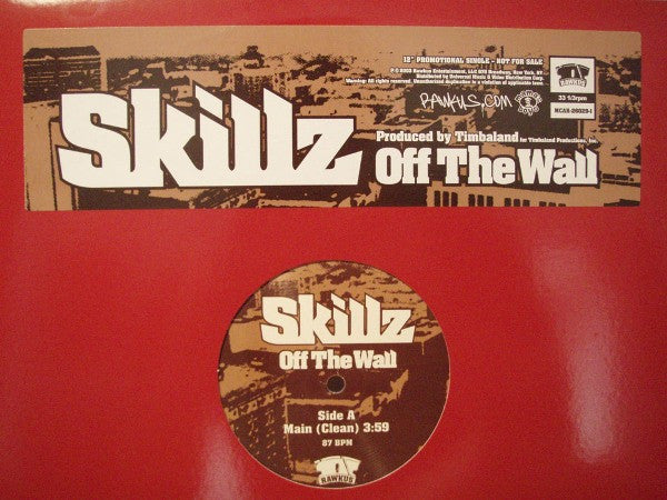 Skillz - Off The Wall (12", Single, Promo)