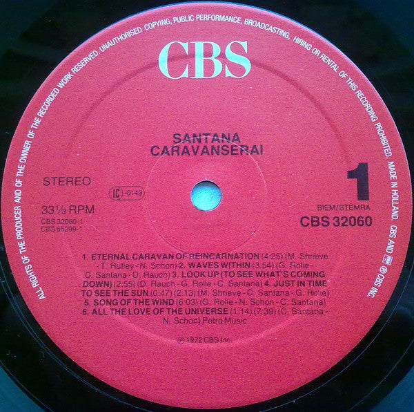 Santana : Caravanserai (LP, Album, RE)