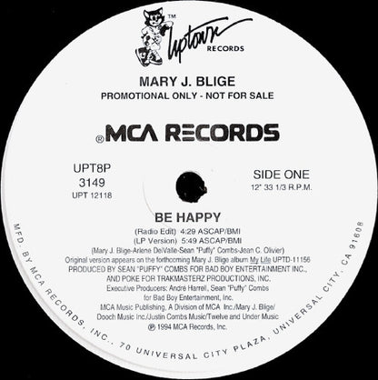 Mary J. Blige - Be Happy (12", Promo)