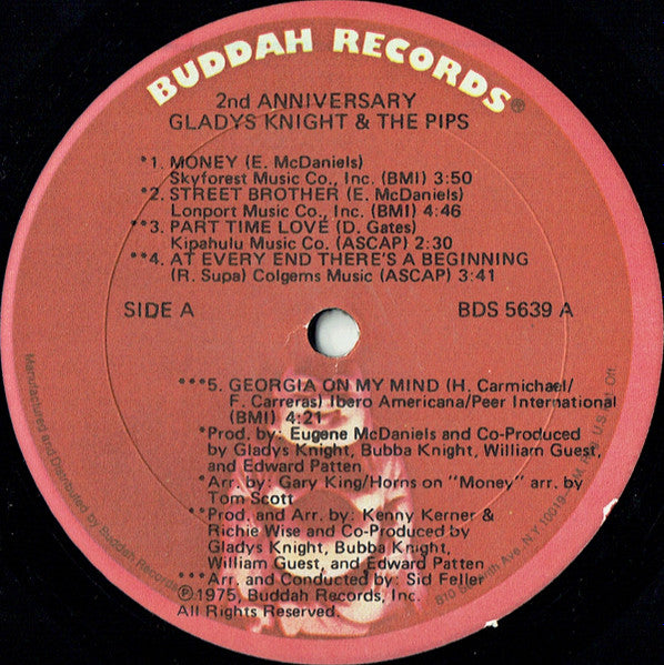 Gladys Knight And The Pips : 2nd Anniversary (LP, Album, Gol)