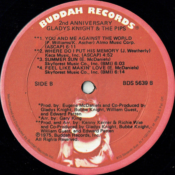 Gladys Knight And The Pips : 2nd Anniversary (LP, Album, Gol)
