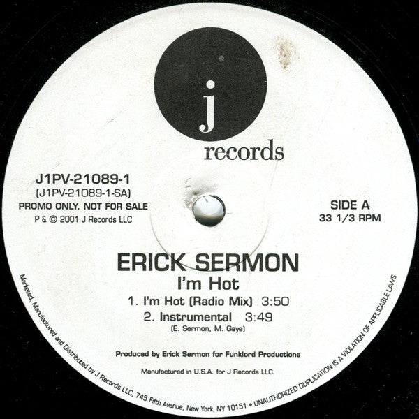 Erick Sermon : I'm Hot (12", Promo)