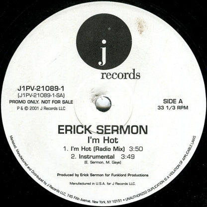 Erick Sermon : I'm Hot (12", Promo)