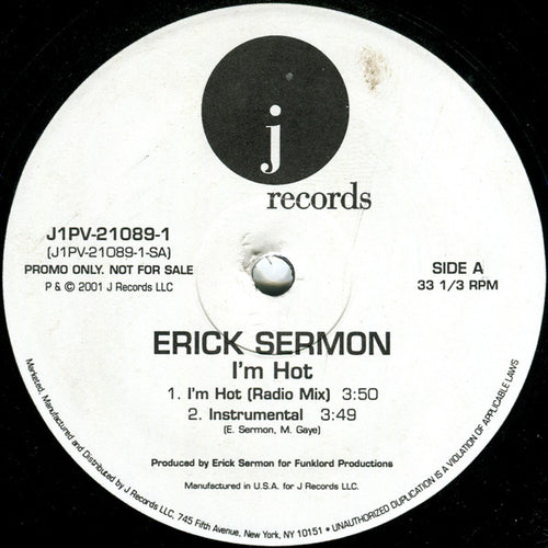 Erick Sermon : I'm Hot (12", Promo)
