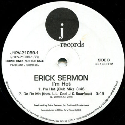 Erick Sermon : I'm Hot (12", Promo)