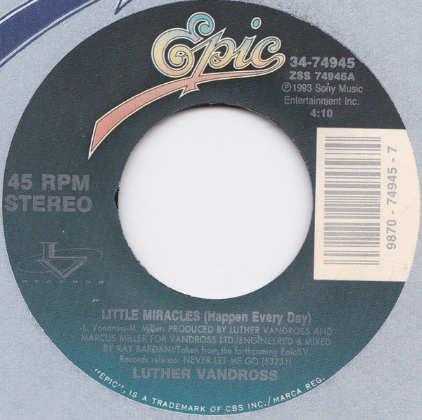 Luther Vandross : Little Miracles (Happen Every Day) / I'm Gonna Start Today (7")