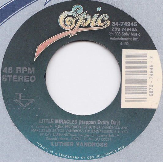 Luther Vandross : Little Miracles (Happen Every Day) / I'm Gonna Start Today (7")