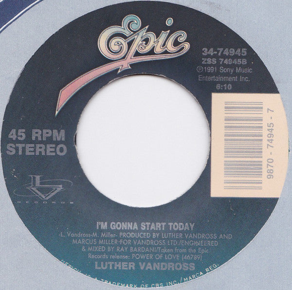 Luther Vandross : Little Miracles (Happen Every Day) / I'm Gonna Start Today (7")