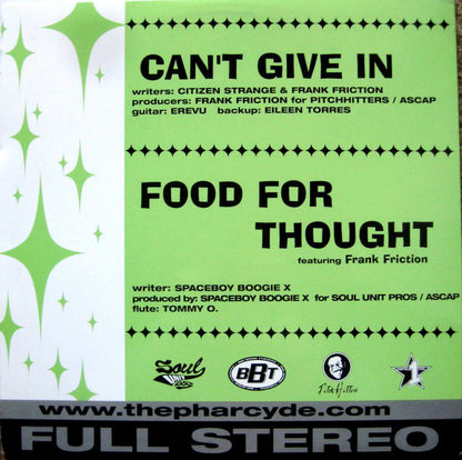 The Pharcyde / Soul Unit : Can't Give In / Food For Thought (12", Promo)