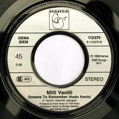 Milli Vanilli : All Or Nothing (The U.S. Remix) (7", Single)