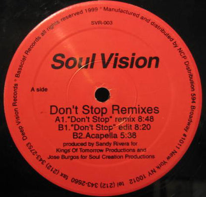 Soul Vision : Don't Stop (Remixes) (12")