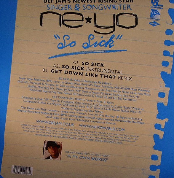 Ne-Yo - So Sick (12", Single)