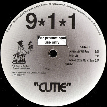 9∗1∗1* - Cutie (12", Promo)