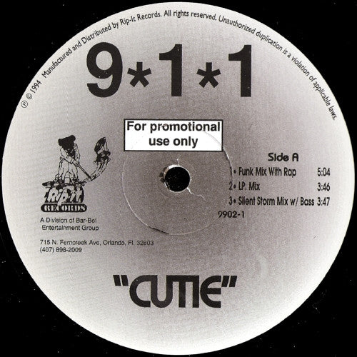 9∗1∗1* - Cutie (12", Promo)
