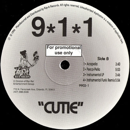 9∗1∗1* - Cutie (12", Promo)