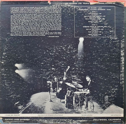 Les McCann Ltd. : Plays The Shampoo At The Village Gate (LP, Album, Red)