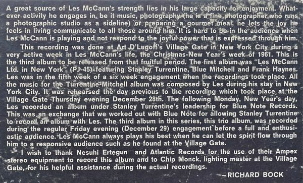 Les McCann Ltd. : Plays The Shampoo At The Village Gate (LP, Album, Red)