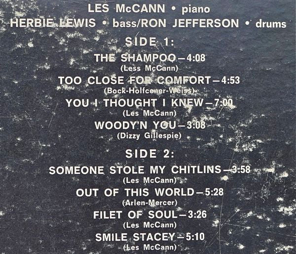 Les McCann Ltd. : Plays The Shampoo At The Village Gate (LP, Album, Red)