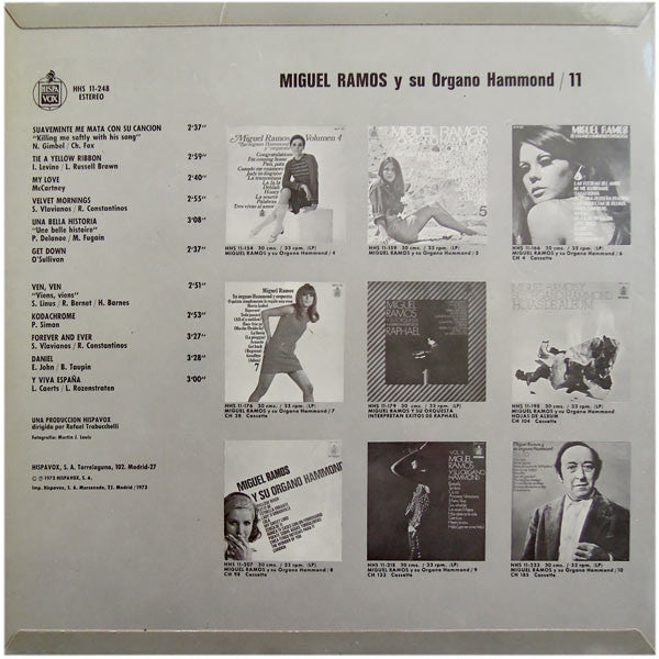 Miguel Ramos : Miguel Ramos Y Su Órgano Hammond / Vol.11 (LP, Album)