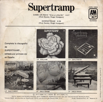 Supertramp : Give A Little Bit = Dame Un Poco / Downstream (7", Single)