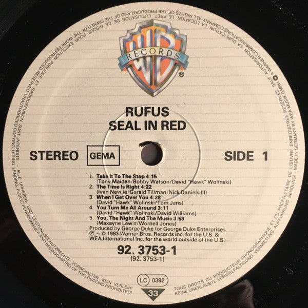 Rufus : Seal In Red (LP, Album)