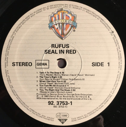Rufus : Seal In Red (LP, Album)